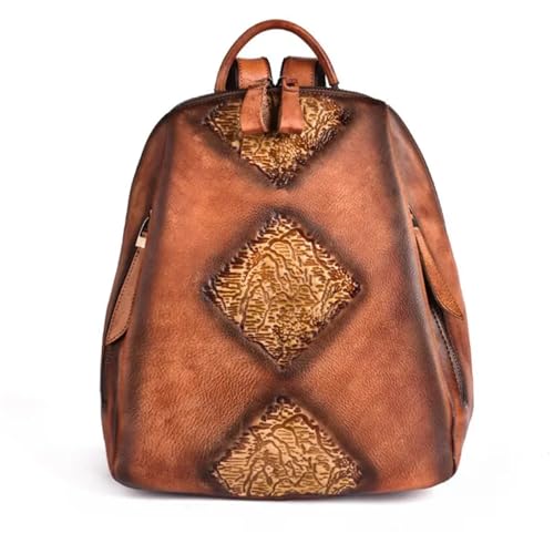 Sac à dos pour femme vintage marron spacieux pour le travail et les loisirs