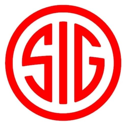 Image of SIG Decal - Multi Colors - (3 X 3 RED) - Vinyl Car Bumper Sticker, Gun, Truck, Window, Motorcycle, Helmet, Bumper, Laptop
