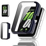 【フルカバー保護】BOOLINN Huawei Band 11/11 Pro ケース 対応 Huawei Band 11 専用 保護ケース 超薄型 PC+ガラス素材 高透過率 高耐久 防塵・防傷 耐衝撃 充電の利便性（改良済み）保護ケースを外すことなく直接充電 for ファーウェイバンド11 カバー（ブルー）