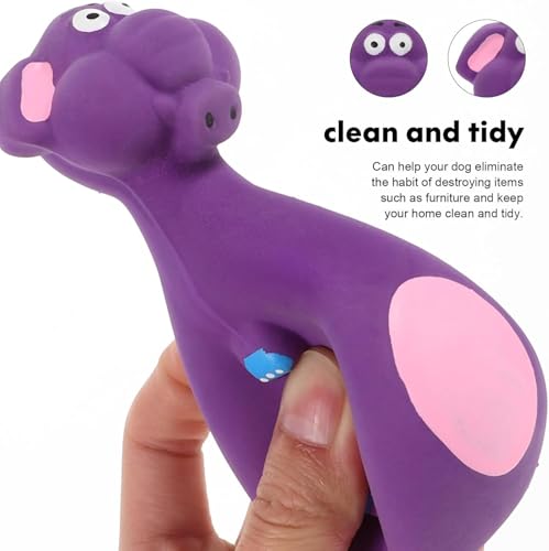 Image of PetVogue Rubber Squeaky Chew Toy for Small Dogs and Cats, 12cmL Purple Elephant Kitten and Puppy chew Toy