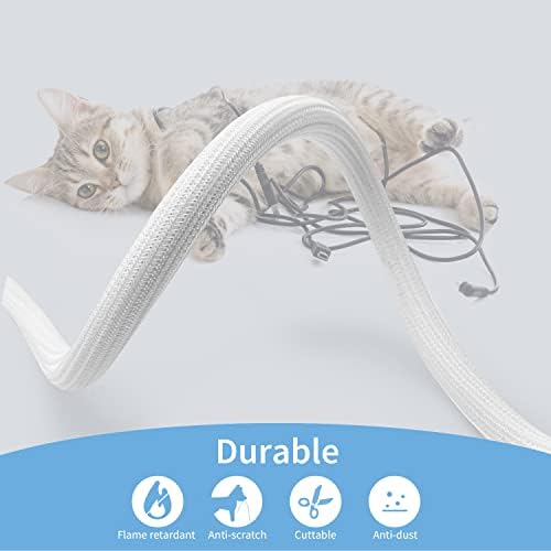 Shinfly Cable Tidy Sleeve, 16mm/0.63"-3m/9.8ft Cord Protector, Heat-Resistant Wire Loom Tubing Sleeve Split Sleeving for USB Cable, Small Power Cord, Audio Cable, Prevent Pets Chewing, White