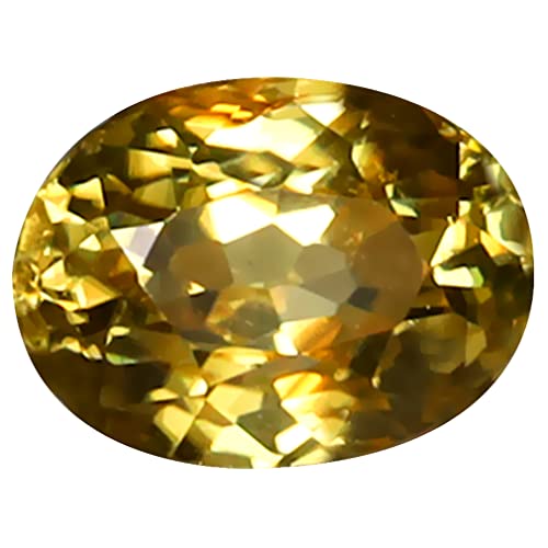 Zircon jaune pour bague de fiançailles, pierre précieuse ovale 7x6 mm
