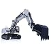 wheelfun MTM 1/14 946-3 RC Tracked Hydraulic Excavator Model 10CH Metal Tiltable Bucket Ripper AT9S Radio Controller Without Sound Light(White)