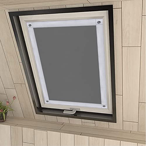 Eurohome Estor térmico para tragaluz, sin agujeros, protección solar, opaco, con ventosas, para ventanas Velux, color gris, 60 x 73 cm