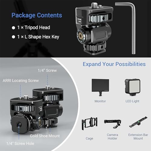 Support de moniteur réglable pour fixer micro et flash sur griffe de caméra DSLR x2