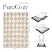 PureCozy Beige 9x12 Area Rug for Living Room Washable Non Slip Neutral Soft Bedroom Checkered Carpet Fluffy Modern Shag Fuzzy Indoor Large Aesthetic Bedroom Home Office Playroom Nursery