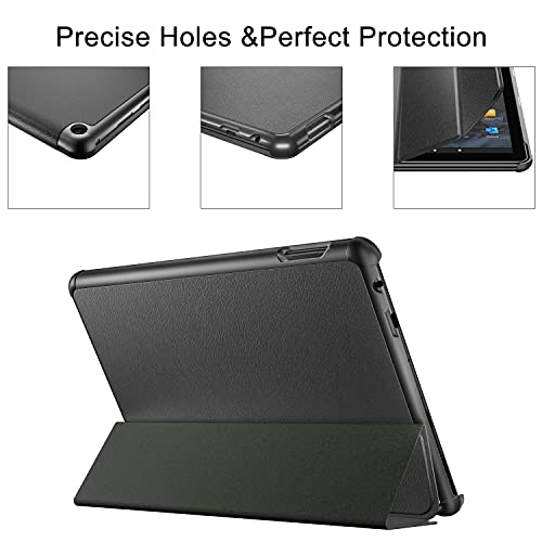 Supveco Case For All New Fire Hd 10 Tablet 11Th Generation And Fire Hd 10 Plus 2021 - Ultra Slim Smart Cover With Auto Wake/Sleep For Fire Hd 10 Tablet 10.1 Inch, Black #TOP3