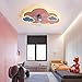 SXLCKJ Ventilador de Techo con luz y Mando a Distancia Kids Cloud Light Motor DC 6 velocidades 7 aspas Luz de Techo Rosa CE (Ventilador de lámpara)