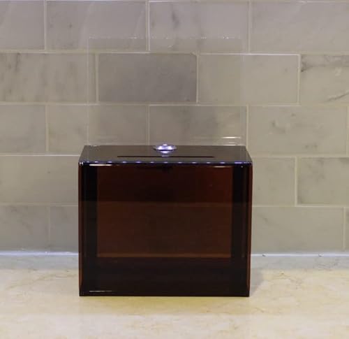 Fixturedisplays® 6.1" X 8.9" X 4.4" Acrylic Ballot Box With Lock, 6 X 4 Sign Holder - Amber 19215 #TOP3