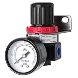 Low Pressure Air Compressor Regulator Airtac AR2000 1/4'' NPT with Bracket and Gauge 0-60 PSI Adjustable