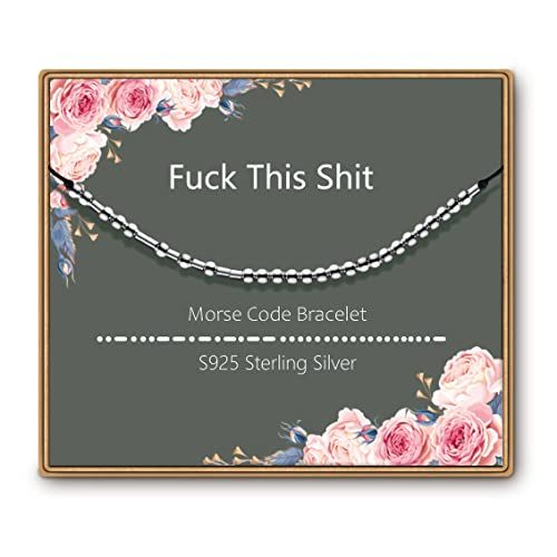 ASELFAD Fuck This Shit Morse Code Bracelets for Women, Funny Friendship Bracelets, Best Friend Gag Birthday Gifts for Women, Bestie, BFF, Soul Sister