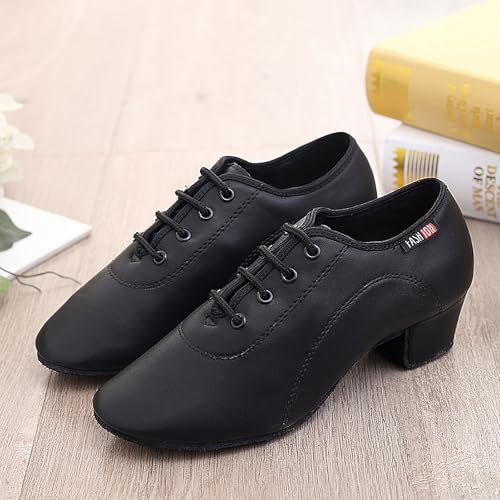 SWDZM Men&Boys Latin Dance Shoes Lace-up Ballroom Practice Dance Shoes2