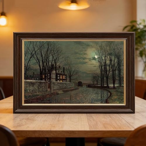 Impression sur toile Moonlight John Atkinson Grimshaw cadre 20x30cm - 6