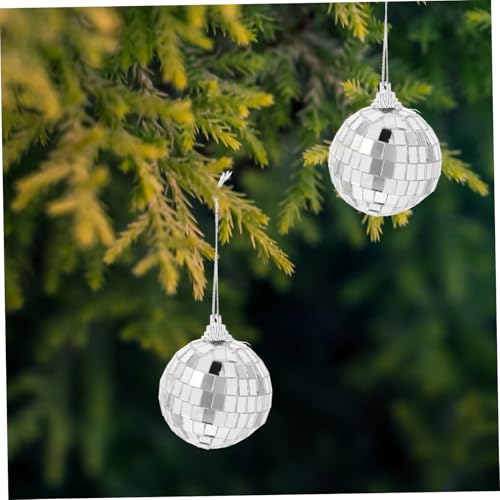 Luxshiny 6pcs Mini Mirror Disco Reflective Ornaments para árbol de Navidad, bodas, fiestas, decoraciones colgantes brillantes para festivales de música y fiestas en casa miniatura 6