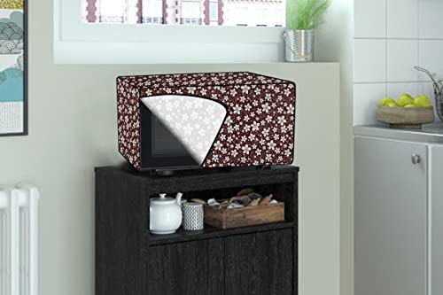 The Furnishing Tree Microwave Oven Cover, Brown Floral, 17x20x14 - Image 3