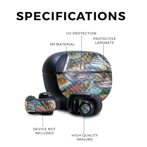 Image of Carbon Fiber Skin Compatible with Bose Ultra Open Earbuds - Action Fish Puzzle - Premium 3M Vinyl Protective Wrap Decal Cover - Easy to Apply | Crafted in The USA by MightySkins
