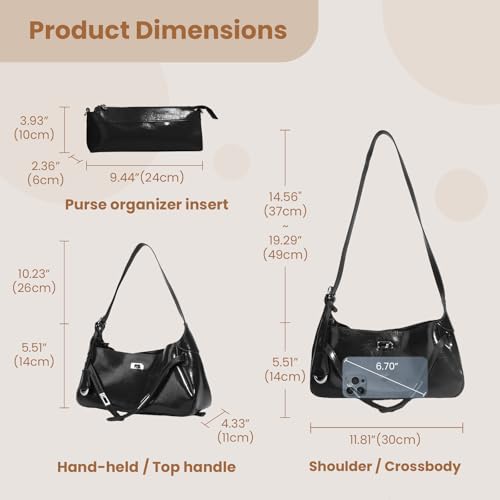 Rosvovo Genuine Leather shoulder Bag for Women，Small Leather Crossbody Bag Satchel purse Handbag with Adjustable Strap — view 5