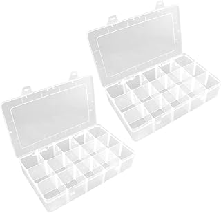 COHEALI 2pcs Boxes 15 Grid Storage Box Snack Box Container Jewelry Organizer Box Large Clear Plastic Boxes Plastic Dividers Container Jewelry Organizer Tray Transparent Compartment Box Pp