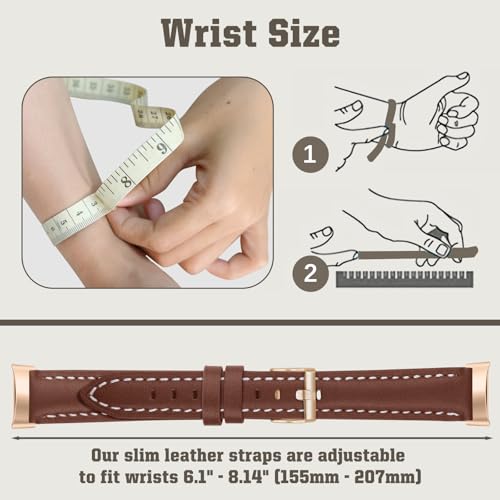 Correa de cuero Slim para Fitbit Charge 6 y 5 miniatura 5