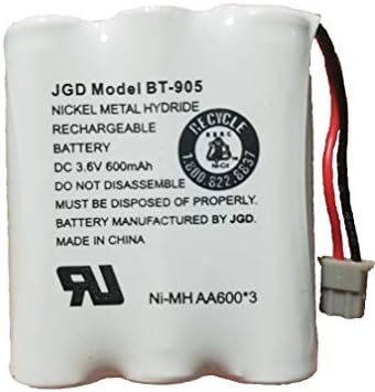 JGD BT-905 BT-800 BBTY0663001 Battery Compatible with Uniden BT905 BT800 BT-1006 BP-905BBTY-0444001 BBTY-0449001 Panasonic P-P501 P-P508 at&T 200 24032 Cordless Telephones
