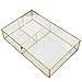 Toyvian Schmuckschatulle Transparent Glas Schmuck Fächer Box Klappdeckel Retro Schmuck Halskette Armband Ringe Ohrringe Aufbewahrungsbox Make Up Lippenstift Kosmetik Organizer (S)