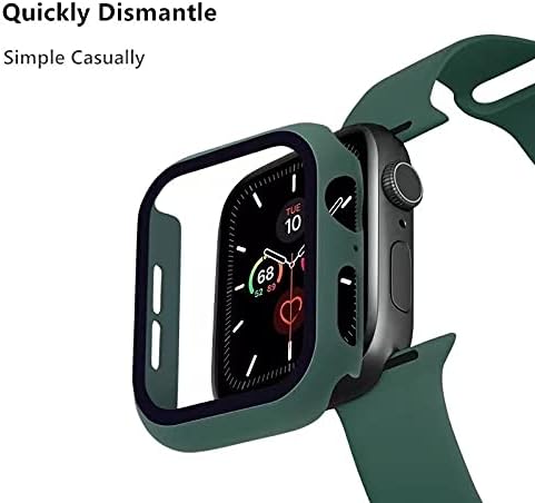 Miniatura 2 de Miimall Funda compatible con Apple Watch de 1.732 pulgadas Se 2022 con protector de pantalla, antiarañazos, a prueba de golpes, policarbonato duro y