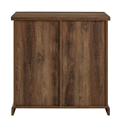 Walker Edison Carson Modern Farmhouse Sliding Slat Door Storage Cabinet, 32 Inch, Rustic Oak #TOP4