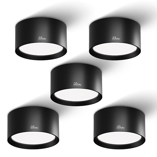 Image of Murphy 3W LED Disc Surface Light Black Finish | Warm White 3000K | Up to 300 Lumens | Aluminium Body | BIS Approved | 2 Year Warranty | Pack of 5