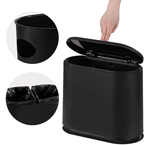 PENGKE Caneca de Basura Plástica Slim 2.7 Galones Negra miniatura 3