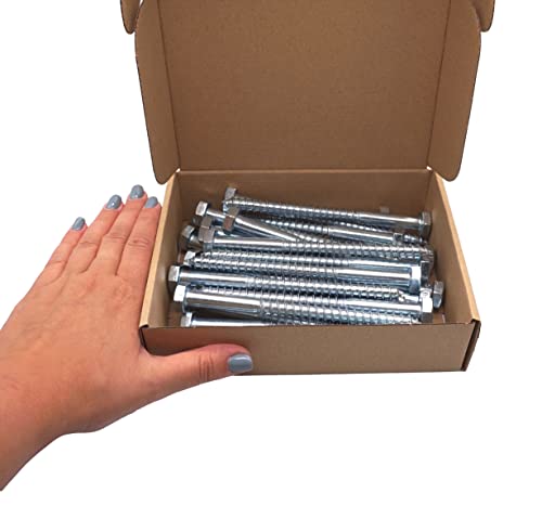 SKIR'CO (25 pcs) DIN 571 Zinc Plated Steel Hexagon Head Wood Screws M10 x 140 mm, Coach Screws, Hex Screw, Lag Bolts - Image 4