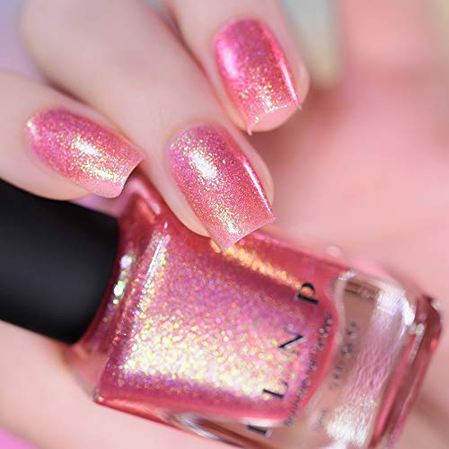 Image of ILNP Pink Flamingo - Iridescent Hot Pink Holographic Jelly Nail Polish