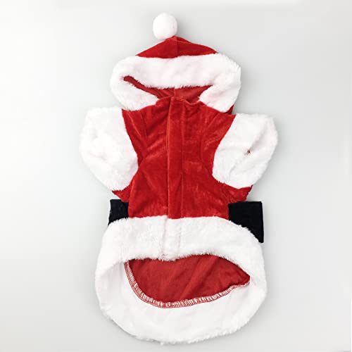 Roupa de Natal para cães e gatos, com chapéu, Papai Noel, Filhote de Natal, inverno, moletom com cap