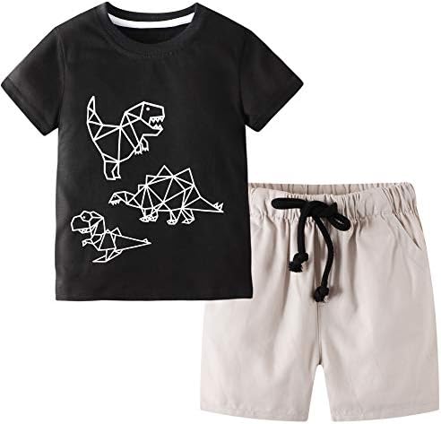 Toddler Boy Clothes Kids Summer Cotton Outfits Shirt Short Sets Size 2-7