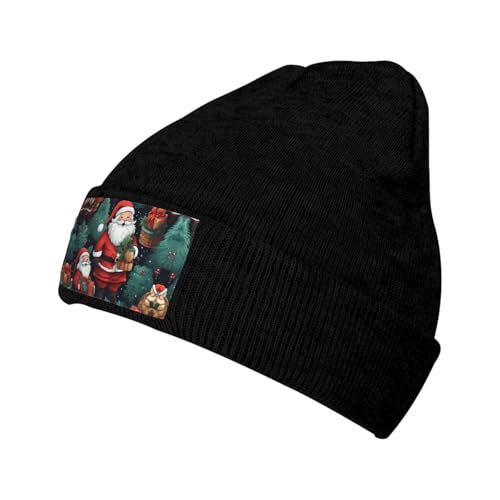 LGHDFYO Bonito gorro de Navidad para hombre y mujer, gorro de punto suelto de invierno, gorro de esquí suave, unisex, accesorio cálido, color negro, talla única, Negro , Talla única