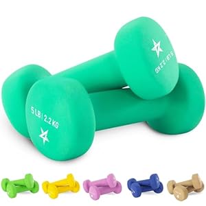 Yes4All Neoprene Coated Dumbbell Hand Weight Sets of 2 – Multiple Weight Options with 15 Colors, Anti-roll, Anti-Slip, Hexagon Shape