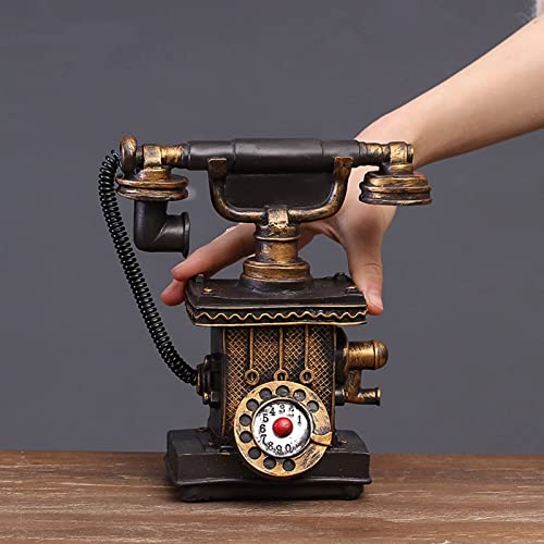 Téléphone vintage nostalgique à cadran rotatif pour décoration rétro