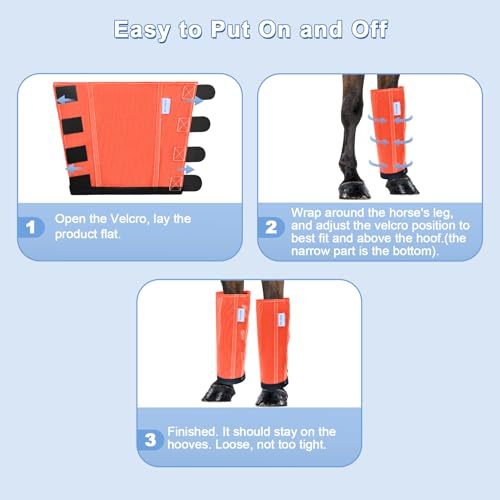 Image of Horse Fly Boots Set of 4, Fly Boots for Horses, Leggings for Horses, Reduce-Stomping, Breathable Mesh, Loose Fitting, Stay Up Not Sag, No Rub