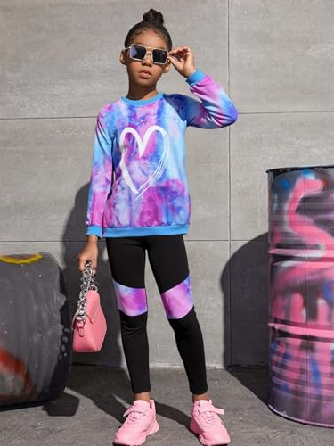 Image of Girls 2 Piece Outfits Kids Clothes Sets Sweatsuit Tracksuit Jogger Print Long Sleeve Sweatshirts Sweatpants 4-13Y