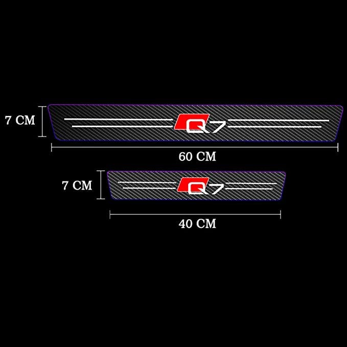 4Pcs in Fibra di Carbonio Soglia Porta Protector Antiscivolo AntiGraffio Pedale dello Auto Styling Accessorio,per Audi Q2 Q3 Q5 Q7 Q8,OneColor