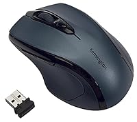 Kensington Pro Fit Wireless Mouse - Mid-Sized 5-Button Optical Home Office Wireless Mouse with Ergonomic Right-Handed Shape and Plug & Play Set Up - Compatible with Windows & MacOS - Grey