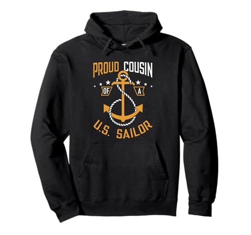 Proud Cousin Of A US Sailor Anchor Nautical Family Matching Pullover Hoodie
