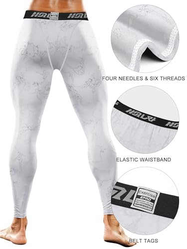 Holure 3 Pack Men's Compression Pants, Athletic Workout Running Leggings for Men, Sports Base Layer Thermal Tights3