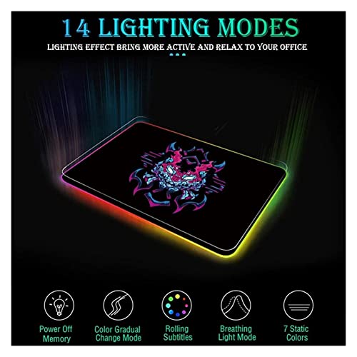 RGB. Tapete de rato,CONDUZIU Mousepad longo alargado, tapete de mouse oversized com bordas costurada