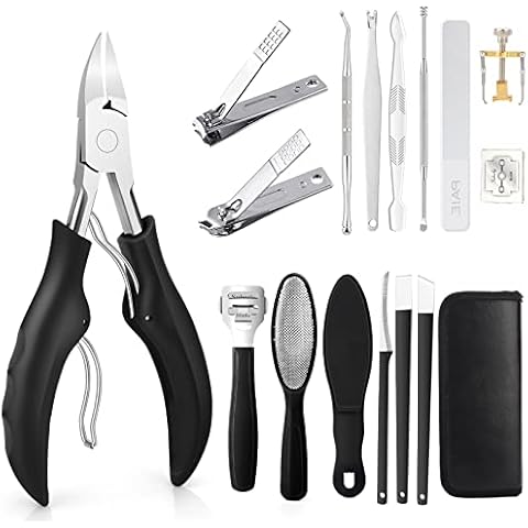Yokilly Nail Clippers,17Pcs Manicure Set Toenail Clippers,Super Sharp Nail Clippers for Thick Nails,Stainless Steel Pedicure Set Cuticle Remover Professional Nail Clipper for Men Women Cover