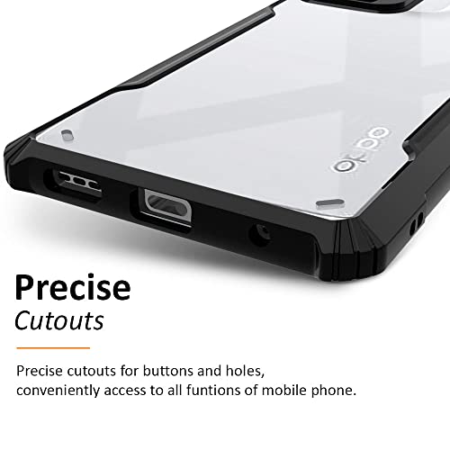 Image of WOW IMAGINE Shock Proof Clear Protective Back Case for Oppo Reno 8 - AirEDGE Technology | 360 Degree Camera Protection | Transparent Hybrid Back Case Mobile Cover - Black