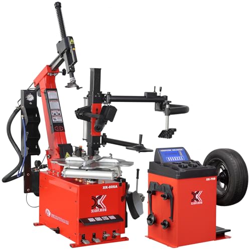 XK-806A Tire Changer Wheel Changers Machine Combo, 70D Balancer, Rim Clamp, 2.0 Horsepower 12 Month Parts Replacement