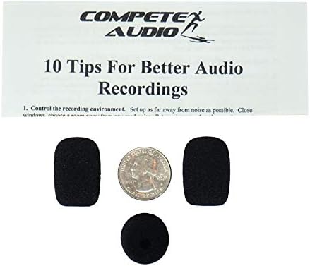 Compete Audio CA525 Small Microphone Windscreens 3-Pack Headset/Lapel (Lavalier)