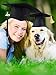 LKEX Pet Graduation Caps Small Dog Graduation Hats with Yellow Tassel Costume for Dogs Cats Holiday Costume Accessory