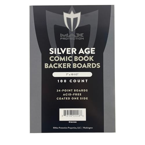 Max Protection �V���o�[�G�C�W �R�~�b�N�u�b�N�{�[�h - 7�C���` x 10-1/2�C���` - �����J�b�g�A�R�[�e�B���O�A�ɏՉ��H�ɂ��ی������(�{�[�h100��)�B