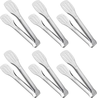 Serving Tongs Kitchen Tongs,Buffet Tongs, Stainless Steel Food Tong Serving Tong,Small Tongs 6 Pack (7 Inch)